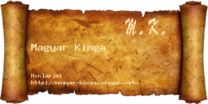 Magyar Kinga névjegykártya